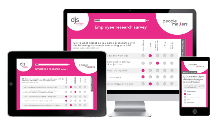 Employee survey functionality